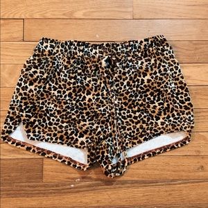 Velour cheetah shorts